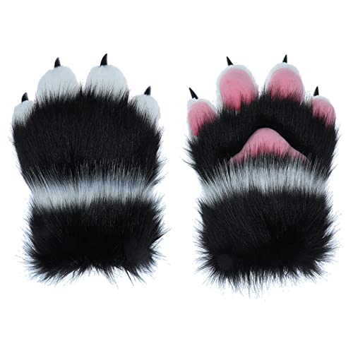 Guantes de felpa con dedos completos para disfraces de animales y carnaval