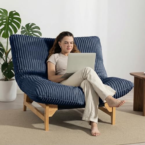 Vipuno Corduroy Bean Bag Chair for Adults, Comfy Accent...