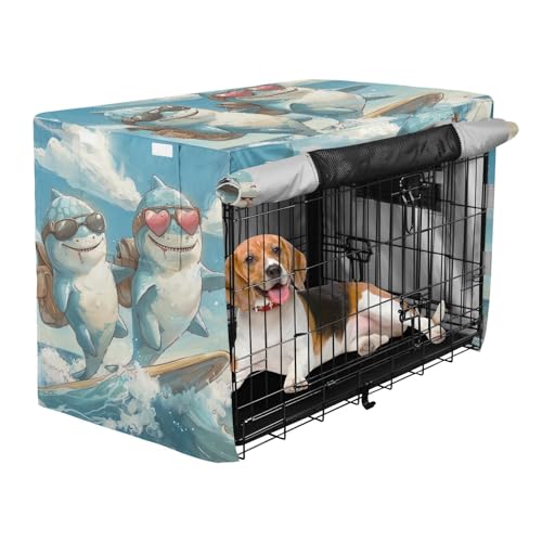 Housse de cage pour chien XL requin - Couverture bâche box - 3