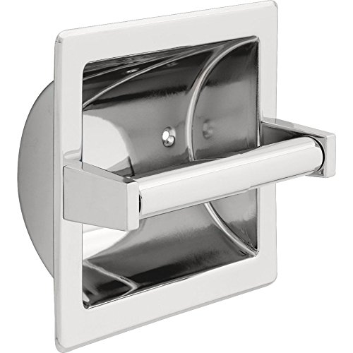 DELTA FAUCET 45072 Brass Recessed Paper Holder with Brass Roller, Chrome - image 1