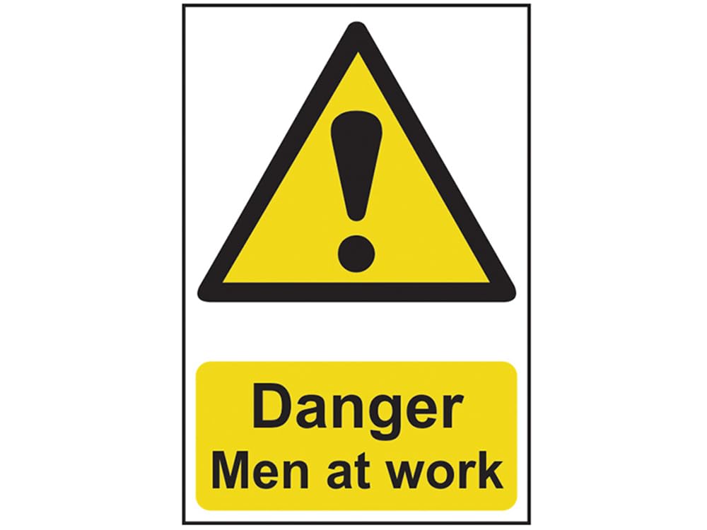 Scan Men's Danger At Work Sign