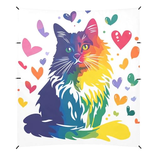 Oil Painting Bouquet Beach Cabana UPF50 Easy Setup Large Sun Shelter with Sand Shovel, Sandbags for Family Trips, Picnics & Camping