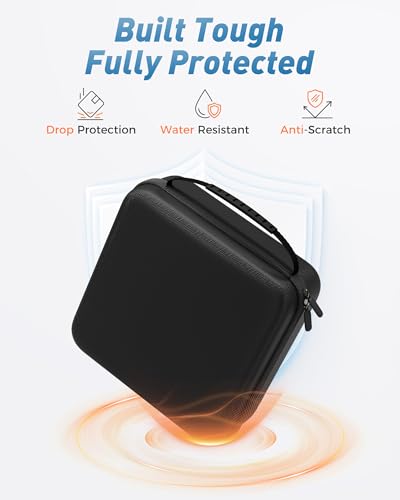 Image of ProCase Hard Carrying Case for GL-BE3600(Slate 7) /SFT1200(Opal) /MT3000(Beryl AX) /MT3600BE(Beryl 7) Glinet Travel Router, Portable Organizer Bag for WiFi Routers, Power Adapter and Accessories -Black