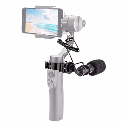 EACHSHOT COMICA CVM-VM10-II Kit Cardioid Directional Condenser Video Microphone Mic with Adapter Q-Ring Mount for Zhiyun Smooth Q (Includes Mic & Ring Mount)