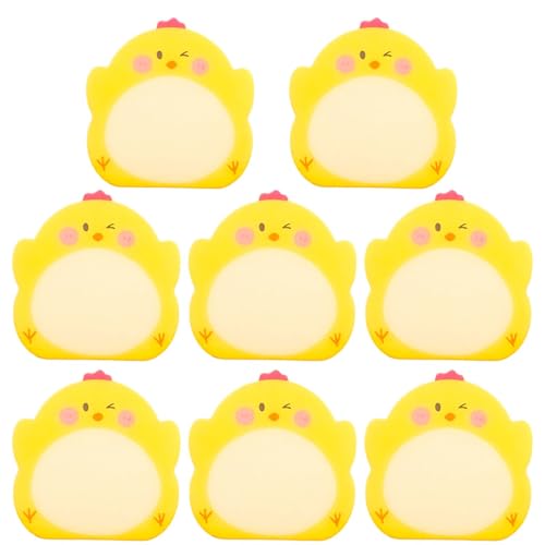 かわいいひよこ付箋8個パック、美的付箋セット、漫画のインスピレーションを与える付箋、動物の形のマーカー、かわいいアニメの付箋タブ、オフィスや学校、クリエイティブなギフトに。