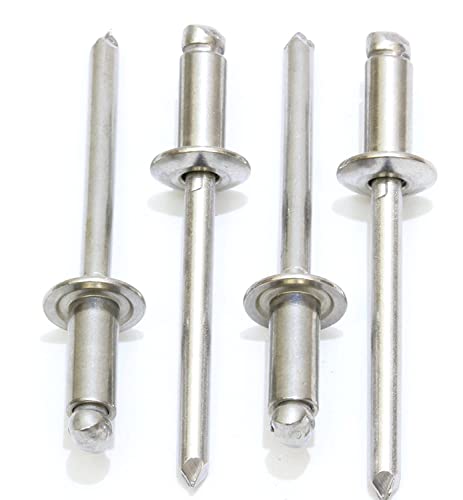 Image of Stainless Steel Blind Rivets 5 /32 inch Diameter x 1 inch long Metal Pop Rivet Pin for Riveting Gun or Riveter machine (3.9 mm dia x 25 mm)(Pack of 100 Pcs)