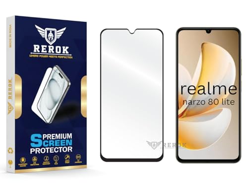 Image of Gorilla Tempered Glass Screen Protector Compatible with Realme Narzo 80 Lite [Pack of 1] | Edge-to-Edge, Bubble-Free, Case Friendly, Easy Installation Kit