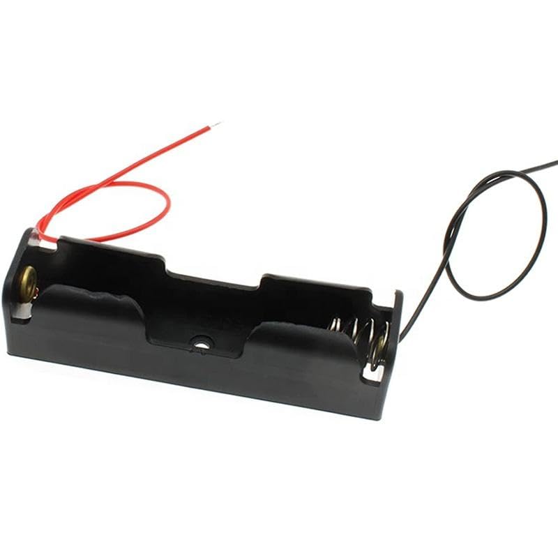 Image of 1 Pcs SLOT 18650 Cell Lithium Battery Holder - for 3.7V li-ion Plastic case with Lead Wire Hard pin Spring Retention - Black