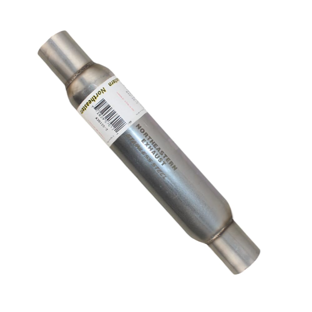 Peastorm Glasspack - Tubo De Escape Silenciador De 2.5 Pulgadas, Resonador De Rendimiento Universal, Punta De Escape Doble Ruidosa, Entrada De 2.5 Pulgadas Para Camiones Y Automóviles