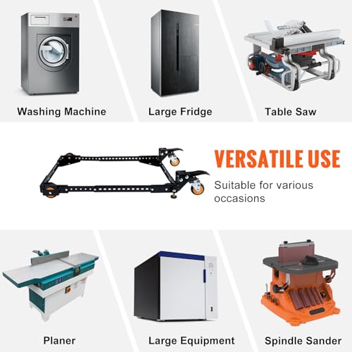 VEVOR Base Móvil Capacidad de 295,5 kg Ajustable de 304 x 304 mm a 914 x 914 mm, Soporte de Base Móvil Universal Resistente con Ruedas Giratorias para Equipos de Carpintería, Muebles, Máquinas - imagen 6