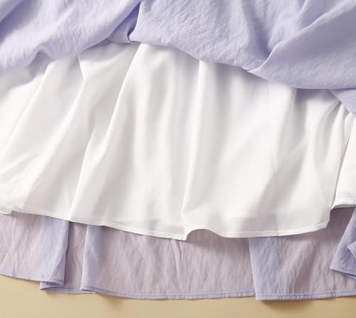 CHARTOU Women Summer Cotton Linen Midi Skirt Ruffle Swing A Line Skirt Layered Mid Long Boho Flowy Skirt Drawstring4