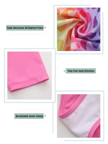 Image of Girls One Piece Swimsuits Bathing Suit for Kids Girls Summer Swim Dress Short Sleeve Swimwear 3-16 Years