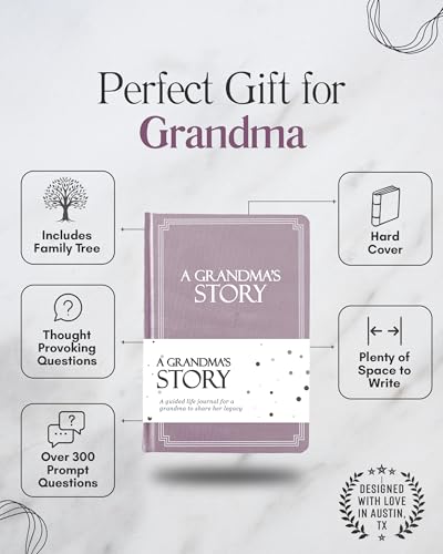 Grandma and Grandpa Book Set (Hardcover): 250+ Prompt Questions to Share Journey and Memories, Best Gift from Grandkids, Sentimental Gifts for Mother's Day, Father's Day, Birthday & Christmas