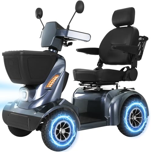 Heavy Duty Mobility Scooter for Seniors/Adults, 500LBS Capacity Electric Scooter, All Terrain Mobility Scooters, 1000W 15MPH, 13.78' Off Road Tires,32 Miles Long Range 4 Wheel Scooter Gary 32Miles