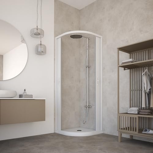 HD CASA Box Doccia Semicircolare a Soffietto Modello Roxana, Apertura Centrale Reversibile, Cabina...