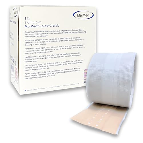 Pflaster Rolle 6cm x 5m Pflaster Box Wundpflaster Heftpflaster - Classic Hautfarben - Starke Klebekraft