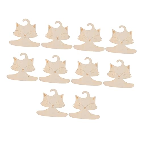 PRETYZOOM 10Pcs Cartoon Fox Wooden Clothes Hangers Non Slip Hanger for Clothes Storage Hangers for Boys and Cute Nursery Closet Organizer