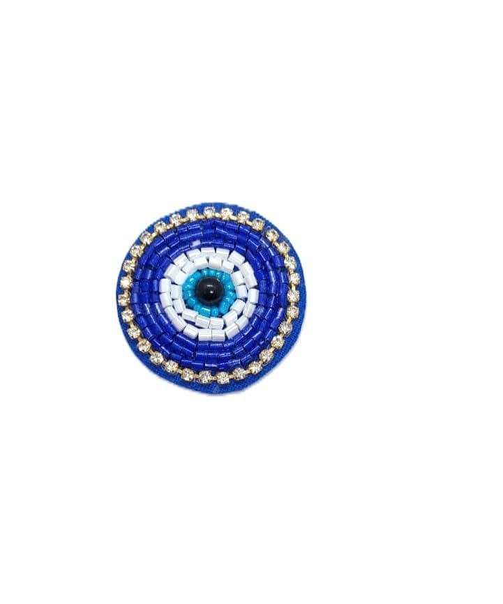 Kalka Traders Evil Eye Applique Patches (5.0cm) Round Shape, for Craft, Jewellery Making, Dress Designing,Any Other Art and Craft DIY, Evil Eye Patch Made up of Stone and Beads Pack of 10 (Blue)-image-29
