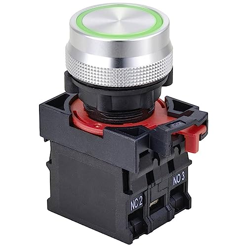 TRU COMPONENTS TC-10091044 ONPOW26-11E/G/12V Druckschalter 250 V 5 A 1 x Ein/(Ein) tastend Grün IP40 1 St.