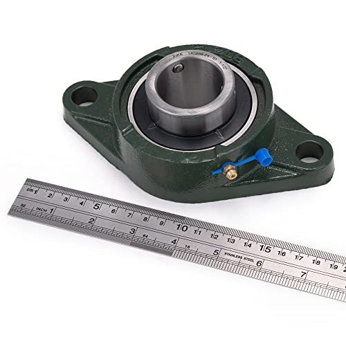 Image of XIKE 2 Pcs UCFL204-12 Bore 3 /4 inch Pillow Block Flange Mounted Ball Bearings. | Solid Cast Iron Base and Self Aligning Chrome Steel Sealed Bearings