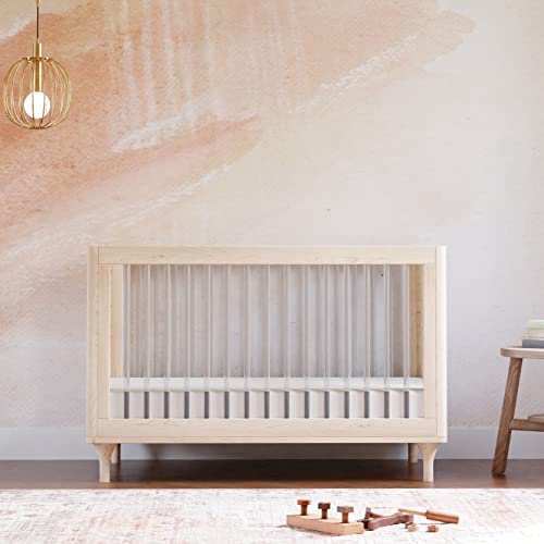 Babyletto Lolly 3-In-1 Convertible Crib With Toddler Bed Conversion Kit In Washed Natural/Acrylic, Greenguard Gold Certified #TOP2