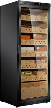 Raching MON2800A Climate Control Black Wood 1,500-Cigar Electric Humidor Black