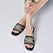 Athlefit Women's Slides Summer Fashion Slip On Flat Sandals Dressy Black Size 7