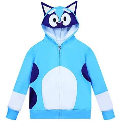 Boys Girls Cartoon Dogy Desigh Hoodie Kids Casual Blue Jumper Tops (Blue,7-8 Years,7 Years,8 Years) Cover