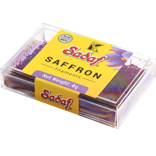 Sadaf Saffron Threads For Cooking | Fresh Spanish Saffron Threads | Superior Pure Premium Threads | Perfect For Paella, Risotto, Tea, 100% Natural, No Preservatives, Product Of Spain (4 Grams) #TOP3