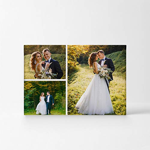Smile-Art-Design-3-Images-Collage-Picture-Custom-Canvas-Print-with-Your-Photos-Personalized-Photo-Custom-Photo-Prints-Personalized-Gifts-for-Men-Wedding-Gift-Bacheloratte-Decorations-11x17-inches