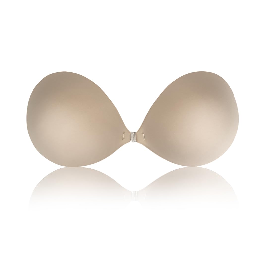 kenmeet enterprise Shape Up Reusable Adhesive Bra - Ultra-Lift & Support Matte Silicone Pasties - Seamless Smooth Coverage Stick-On Bra - Backless & Strapless Nipple Covers for Women Multicolour-picture-56