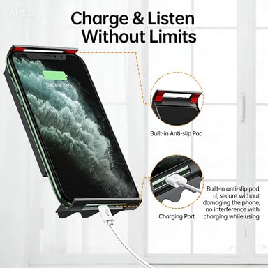 Support de téléphone portable réglable 2 en 1 – 30 cm et clip de support de bureau / lit universel pour iPhone 15/14, idéal pour le streaming en direct, la cuisine, les réunions et les films