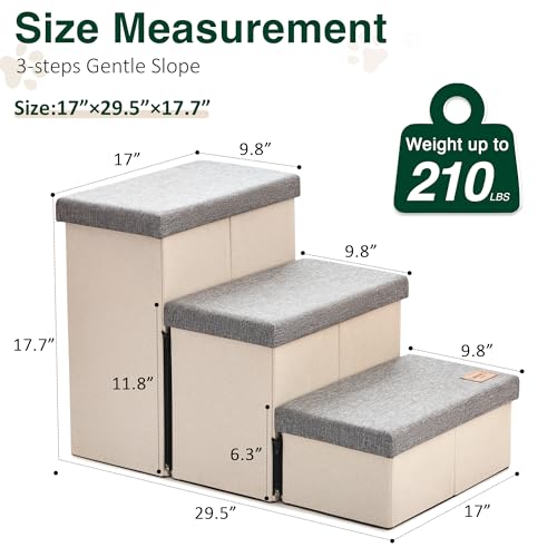 Love'S Cabin C-CA22B1CCWMA73P Dog Stairs For High Bed 18"H,Foldable Pet Stairs For Small Medium Or Large Dogs Puppy With Storage For Bed Or Couch, Cat Dog Steps Ramp thumb #1