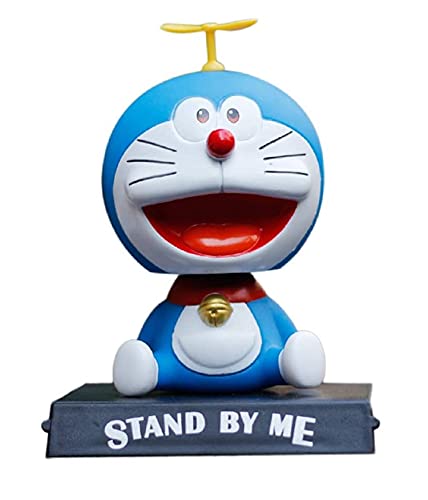 Image of AUGEN Super Hero Doremon Action Figure Limited Edition Bobblehead with Mobile Holder for Car Dashboard, Office Desk & Study Table (Pack of 1)(Plastic)