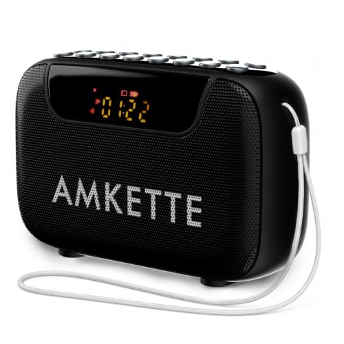Image of Amkette Pocket Blast 5 in 1 FM Radio with Bluetooth, Powerful Sound, Voice & FM Recording, External Antenna, 7+ Hours Playback, MP3 Player with Number Pad (AUX, SD Card, USB Input) (Black)