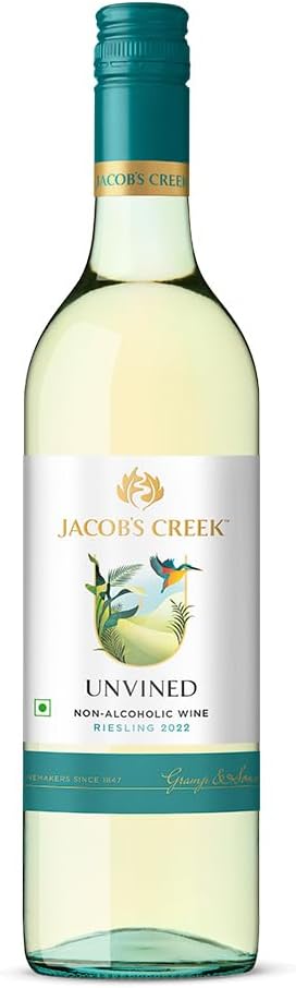 Jacob’s Creek Riesling UNVINED Non Alcoholic White Grape Still Wine, 750ml