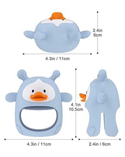 【3 Packs】 Baby Teether, Baby Teething Toys For Infants 3+ Months, Less Dust &Hair Adhesion Anti Drop Silicone Teether For Soothing Teething Relief, Baby Chew Toys For Sucking Needs #TOP5