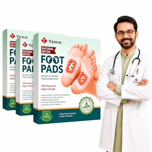 Yemin Yemin Natural Detox Foot Pads for Toxin Removal & Deep Cleansing, Herbal Foot Patches for Better Sleep, Stress Relief & Circulation Support, Overnight Foot Pads for Relaxation II 30 Patches