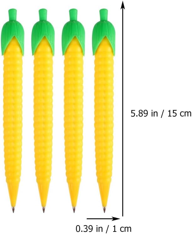 Corn Mechanical Pencils 10 Pack 0.5Mm Lead Press Type Cartoon Kids Pencils with Comfortable Grip Multi-Function Writing Tools for School and Home Use 5.90 Inch