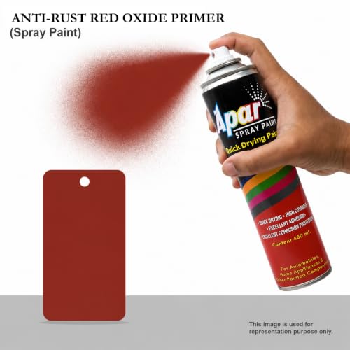 Image of Spray Paint Anti-Rust Red Oxide Primer-400ml | Quick Dry Metal Primer | Rust Preventive Protective Coating for Iron, Steel, Gates, Grills & Machinery