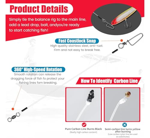 Set de 20 líderes de fluorocarbono para pesca miniatura 4
