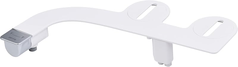 Accesorio de bidé Brondell para inodoro SS-250 SimpleSpa Pulverizador de agua dulce con control de brazo lateral de presión de agua ajustable, pulverizador de bidé delgado, perilla plateada (boquilla doble)