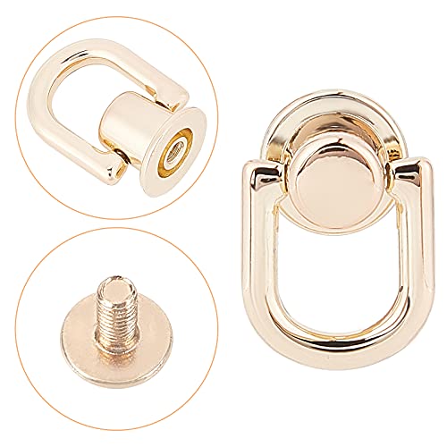 Image of GORGECRAFT 3 Colors D Ring Stud Screw Ball Post Head Buttons 360 Degree Rotatable Wallet Chain Connector for Wallet Strap Shoes Decoration DIY Leather Accessories(12PCS)