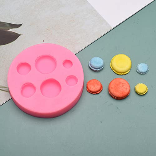 Molde de silicona para decoraciones con forma Macarons 6 cavidades miniatura 6
