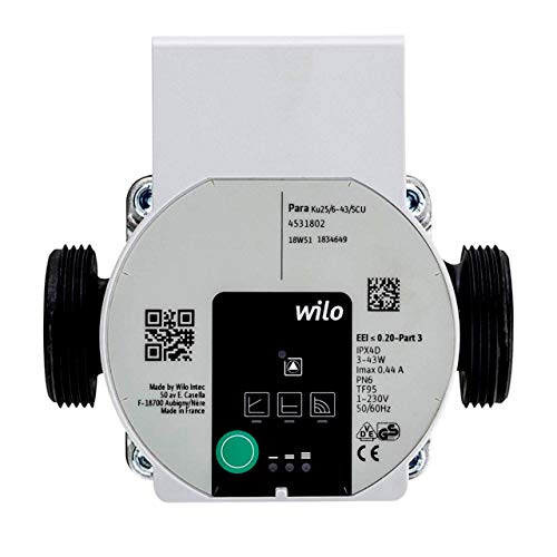 Kudos-Trading - Wilo Yonons para 25/6-43/SCU Pump for Manifold Water underfloor Heating Pump Replacement and Central Heating Systems high Efficiency “A” Rated High-Efficiency