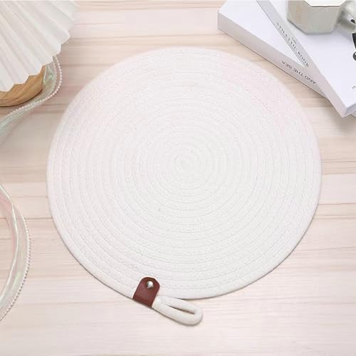Set de table rond blanc cordon 33 cm anti-rayure pour protéger votre table
