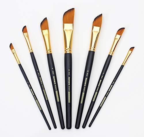 Image of Isomars Dagger Paint Brush Set - Set of 7 Artist Brushes for Acrylic, Watercolor, Oil & Decorative Painting - Ideal for Precision Strokes, Blending & Special Effects