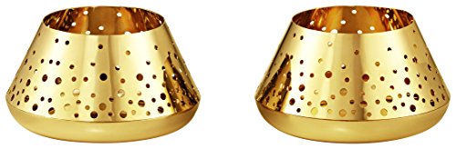 Georg Jensen Tea Light, Ottone, Oro, 7 x 7 x 6.8