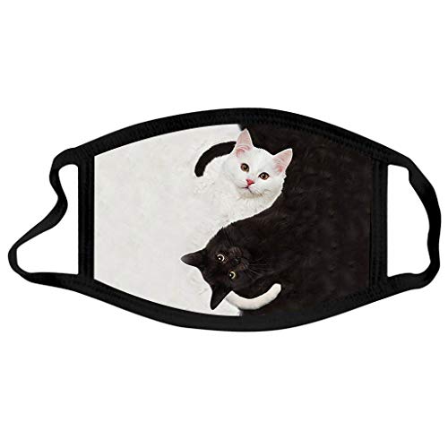 Preisvergleich Produktbild Yukii 1 Stück mit Katzen Muster Gedruckt Mundschutz Erwacshenden Waschbare Atmungsaktiv Wiederverwendbare Schal Lustig Cute Outdoor-Aktivitäten