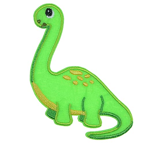 Jpt - Green Jurassic Dinosaur For Kids Children Cute Cartoon Embroidered Iron On Applique Patch Embroidered Applique Iron/Sew On Patches Cute Logo Patch On Vest Jacket Shirt Hat Jean Clothing Bag #TOP1